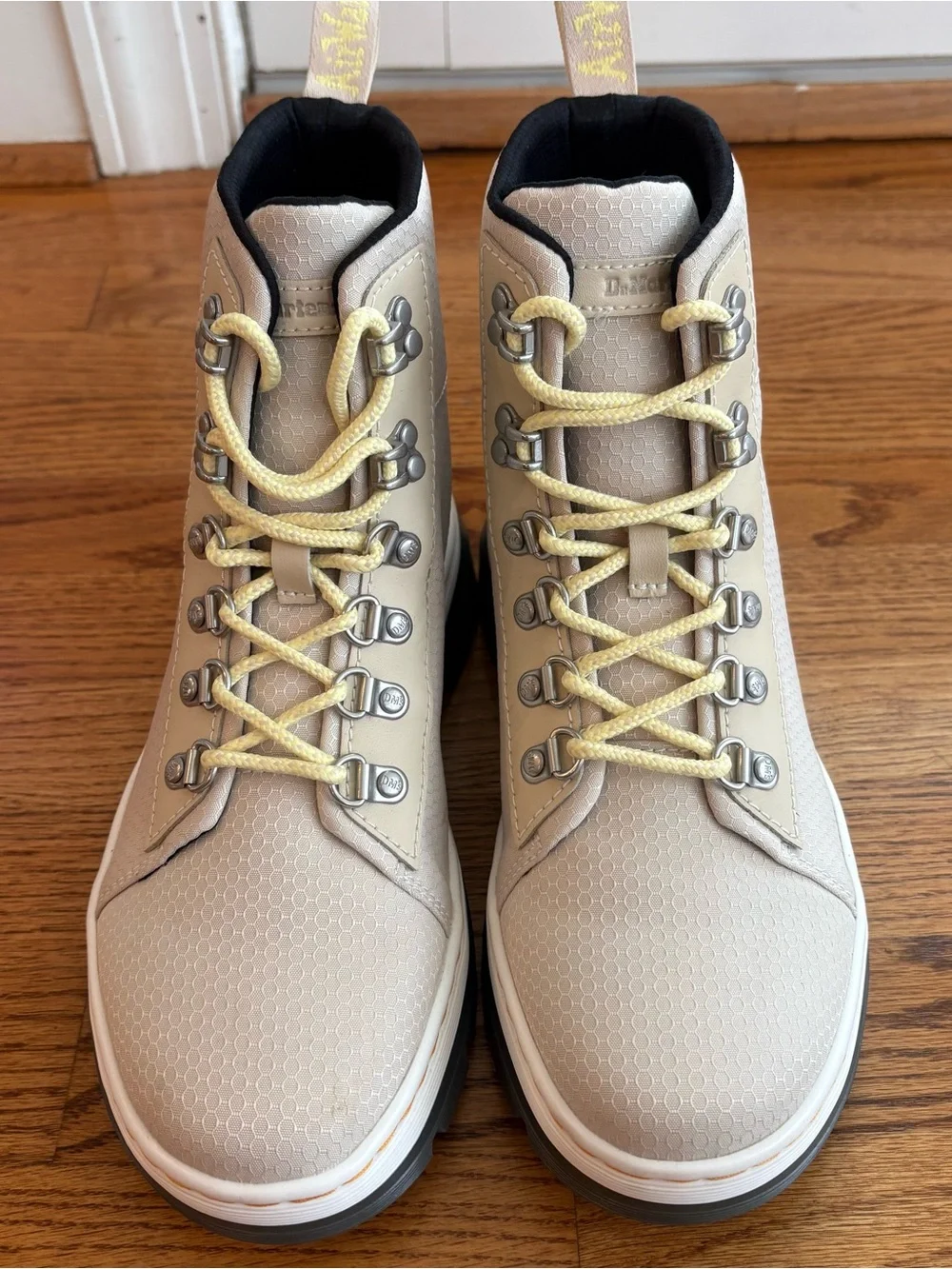 Dr. Martens Beige Lace-Up Lug Sole Boots